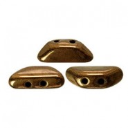 Cuentas de vidrio Tinos® par Puca® - Dark Gold Bronze 23980/14485